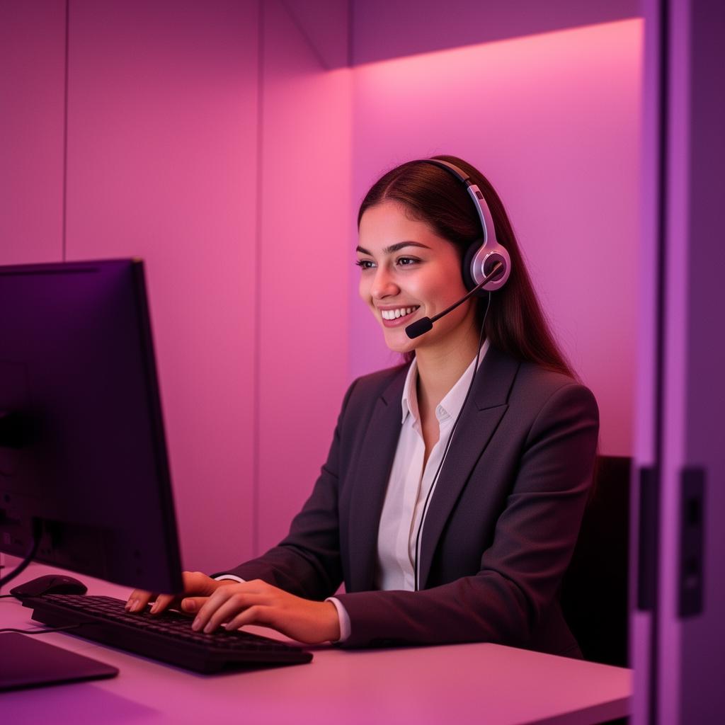 Bilingual customer support agents at work